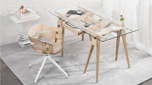 Arco Desk Oak Glass Table Top