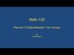 percent of data between two values