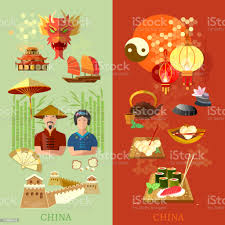 China Culture And Traditions China Attractions Vector Banners Stock  Illustration - Download Image Now - iStock
