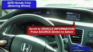 2015 Honda Civic Oil Light Reset Oil Life Reset Steering Wheel