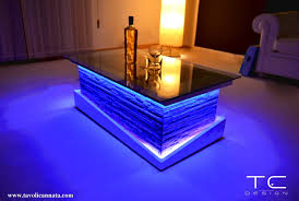 Glass Coffee Table With Led Light Rgb