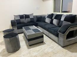 model diamond puffy corner sofa set