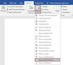 how to remove all text bo in word