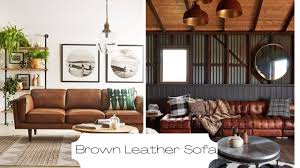 how to style a brown leather sofa