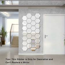 36 Pieces Hexagon Mirror Wall Stickers