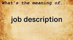 job description meaning definition of