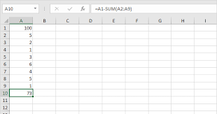 how to subtract in excel easy formulas