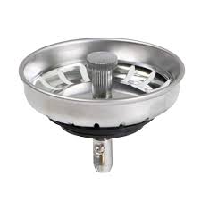 the plumber s choice 3 1 2 in strainer basket with ball post replacement for kitchen sink drains stainless steel and rubber stopper grey