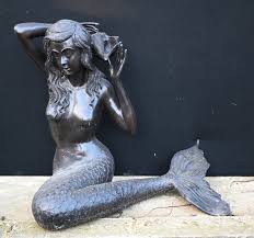 Bronze Mermaid Fountain Garden Statue
