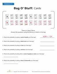 Intro To Probability Playing Cards Probability Worksheets