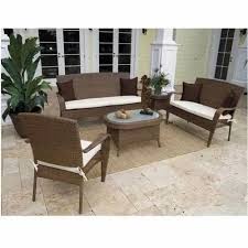 Brown Rectangular Cane Sofa Set For Sitting