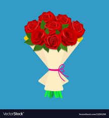 red roses bouquet royalty free vector
