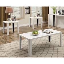 Slab small marble coffee table with brass base. Furniture Of America Johnsey 3 Piece Wood Coffee Table Set In White Walmart Com Walmart Com