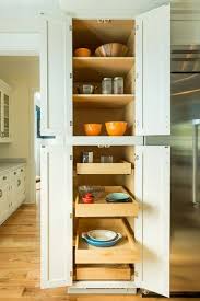 kitchen with built in storage cabinets