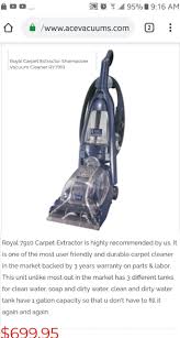 royal carpet extractor shooer ry7910
