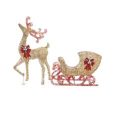 Home Accents Holiday Misty Glimmer 5 Ft Gold Reindeer With