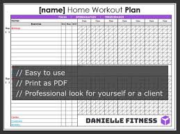 Workout Template Editable Excel File