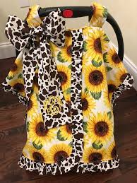 Sunflower And Cow Baby Car Seat Tent