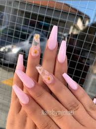 These coffin nail designs are by far one of the coolest. 36 Elegant Pink Coffin Nail Design For Acrylic Nails To Be Romatic Pink Acrylic Nails Light Pink Acrylic Nails Pink Glitter Nails