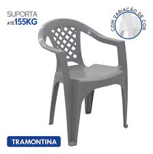 Cadeira Iguape Cinza Plástica Poltrona