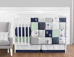 grey woodsy 9 piece crib bedding collection