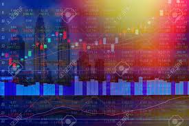 Double Exposure Of Stocks Market Chart On Display Concept With