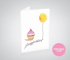 Cupcake And Balloon Printable Birthday Card