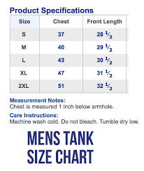 Mens Tank Top Size Chart The Shop Forward