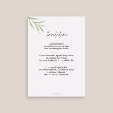 carte d invitation mariage feuilles
