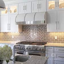 Gray Glass Subway Tile Backsplash