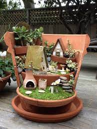 Turn Broken Pots Into Fairy Gardens