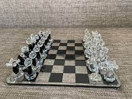 Crystal Chess Set Handmade Cut Glass