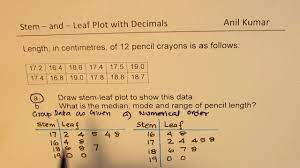 stem and leaf plots with decimals you