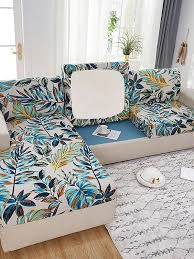 1pc Leaf Print Sofa Seat Cushion Cover