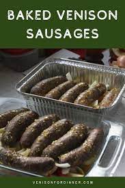baked venison sausages with apples and