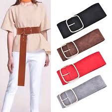 Us 3 64 31 Off Female Casual Square Buckle Wide Belts For Women Dress Jeans Belt Woman Ladies Faux Suede Polyester Straps Ceinture In Womens Belts