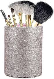 makeup brush holder glitter pink women