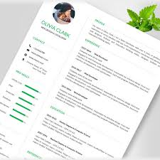 Green Clean Resume Cv Template Word Format