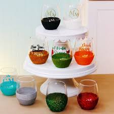 How To Glitter Wine Glasses With Less