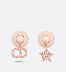 dior tribales earrings pink finish