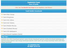 Hello friends, today we will talk about isaimini website, friends isaimini is a website where you will find the latest tamil movies, isaimini is a piracy website that piracy tamil movies, this is the new link of (website) tamilrockers website. Isaimini 2021 Download Full Hd Tamil Movies Online Filmy One