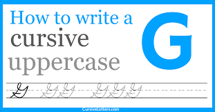 cursive g how to write a capital g in
