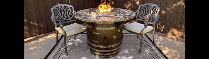 Hand Crafted Wine Barrel Fire Tables