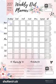 Weekly Diet Planner Vector Printable Page Stock Vector Royalty Free