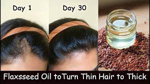 applied flaxseed oil turn thin hair