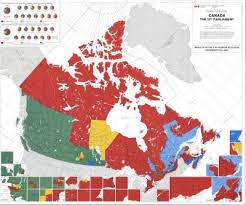 Map of 2015 canadian federal election results. The Trajectory Of Canada The Politics Of Region Thickculture