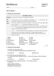 Focus 3 Unit 3 Test worksheet