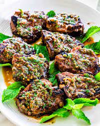 lamb chops with garlic mint sauce jo