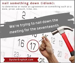 idiom nail something down meaning