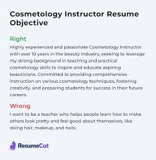 top 17 cosmetology instructor resume